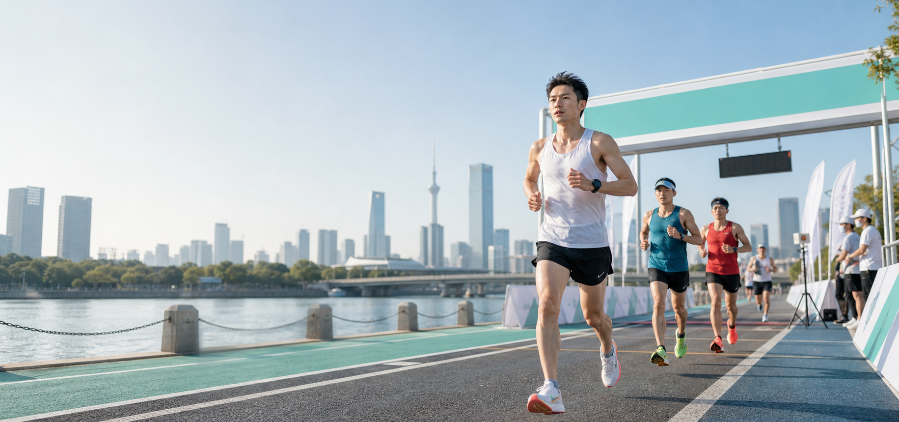 城市马拉松赛事中的跑者
